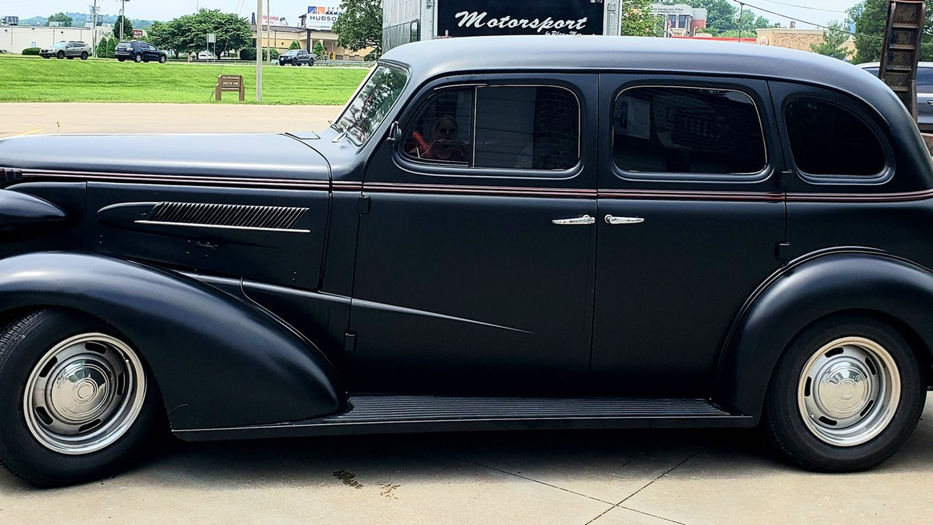Black classic 1930s Chevy sedan
